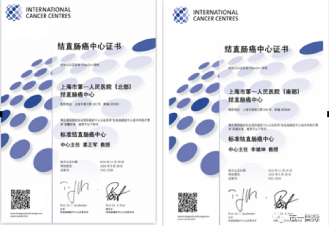 Successful certification of colorectal cancer center at Shanghai General Hospital